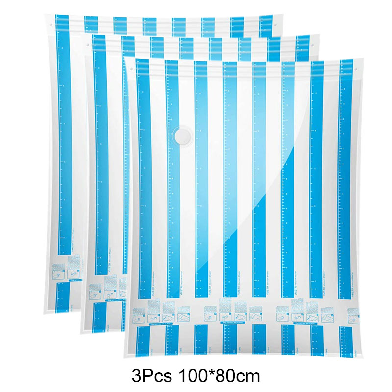 Mini Automatic Vacuum Compressor Pump USB Electric Air Extractor for Vaccum Compression Bag Clothes Food Space Saver Storage Bag: 3pcs-100x80cm