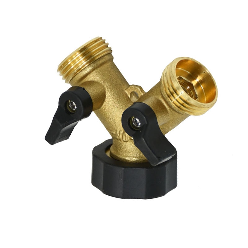 Válvula de riego ajustable para grifo de jardín, divisor de agua de 2 vías de latón hembra de 3/4 pulgadas, 3/4, 1 pieza