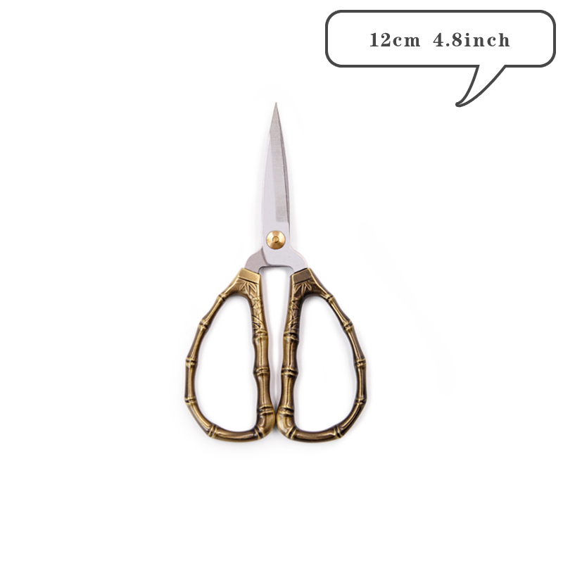 Vintage Schere Bambus Stil Edelstahl Schneider Schere Nähen Schere für Hand Stoff Cutter Stickerei Gewinde DIY: No. 3