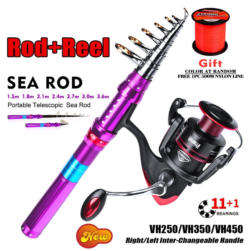 peche a la carpe article de pêche canne à pêche casting ensemble casting canne et moulinet canne a peche Sougayilang – canne à pêche Spinning de 2.1 à 3.6M, accessoire Combo de pêche à la mouche et moulinet