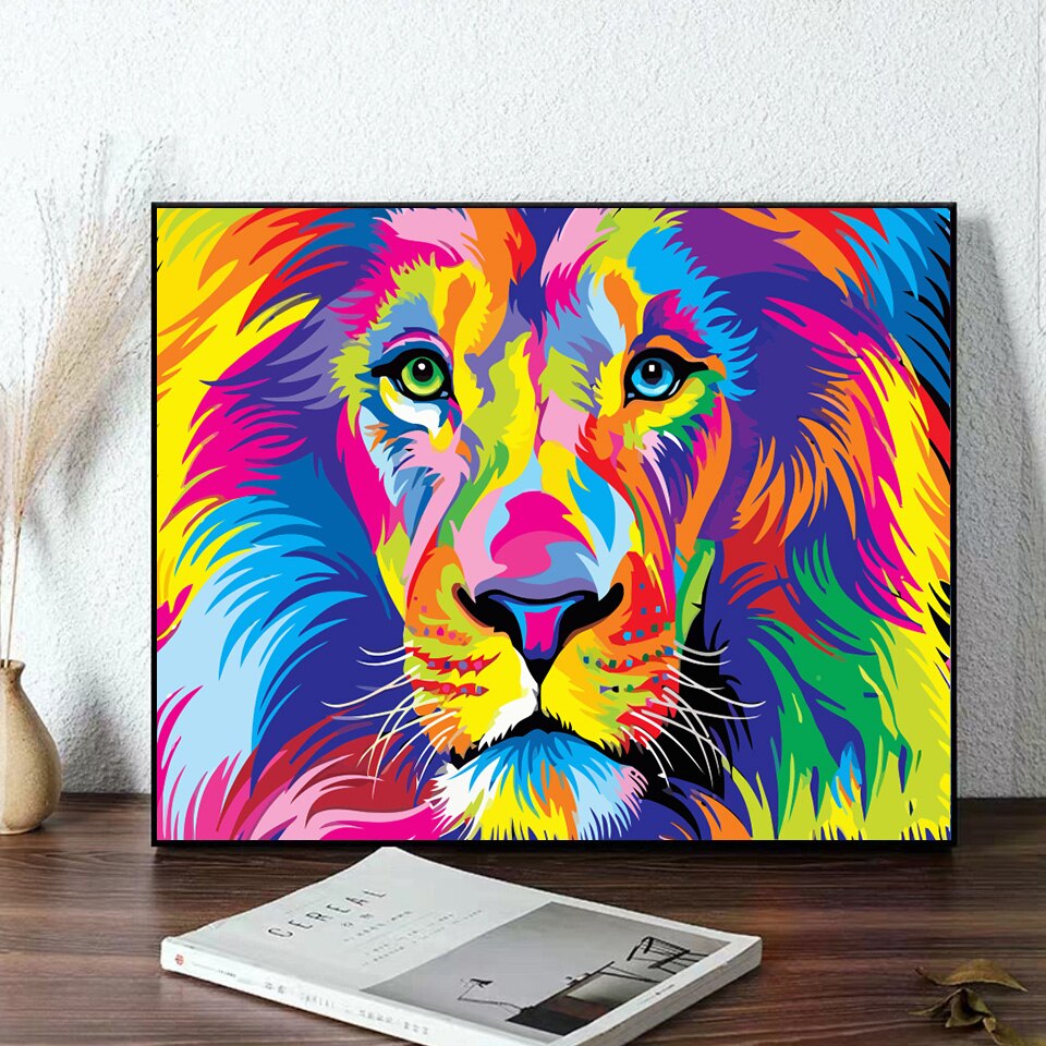 Azqsd schilderij op nummer kattenfoto's op nummer dieren acryl olieverfschilderij schilderen op nummer voor volwassenen olieverfschilderij huisdecoratie