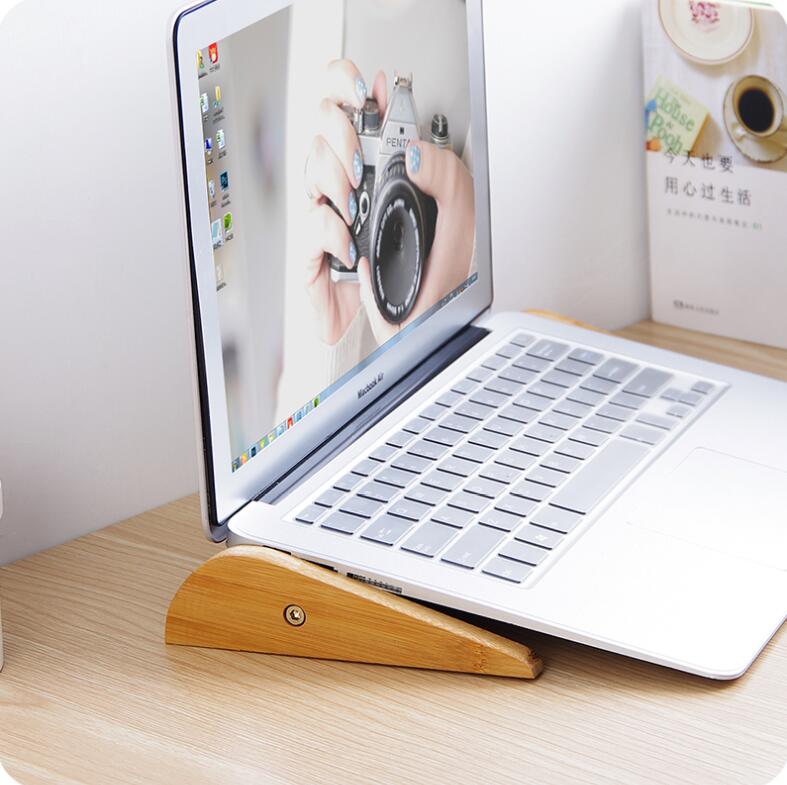 Enkelt træ notebook notebook kontor kontor tilbehør justerbar beslag desktop pad øget køling base hylde