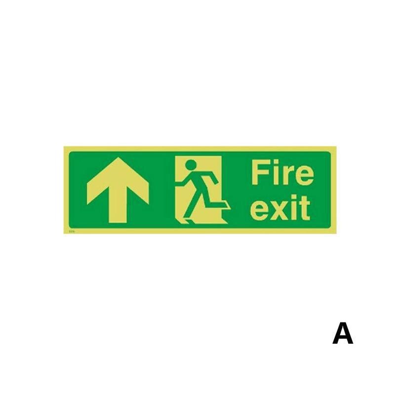 Zelf Adhisive Waterdichte Exit Sign Groene Lichtgevende Veiligheidswaarschuwing Tape Nachtzicht Fire Exit-Rechts Borden Muren Sticker 36x14cm: A