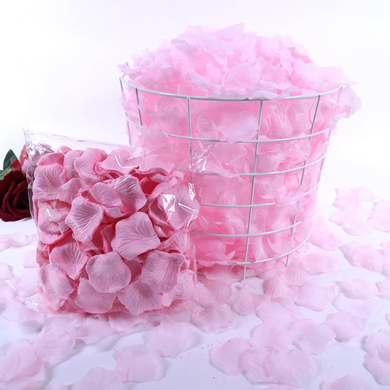 500Pcs/Lot 5*5cm Silk Rose Petals Gold Red 14 Colors Wedding Petale De Rose Mariage Romantic Artificial Rose Flower Petals: 6-Light Pink