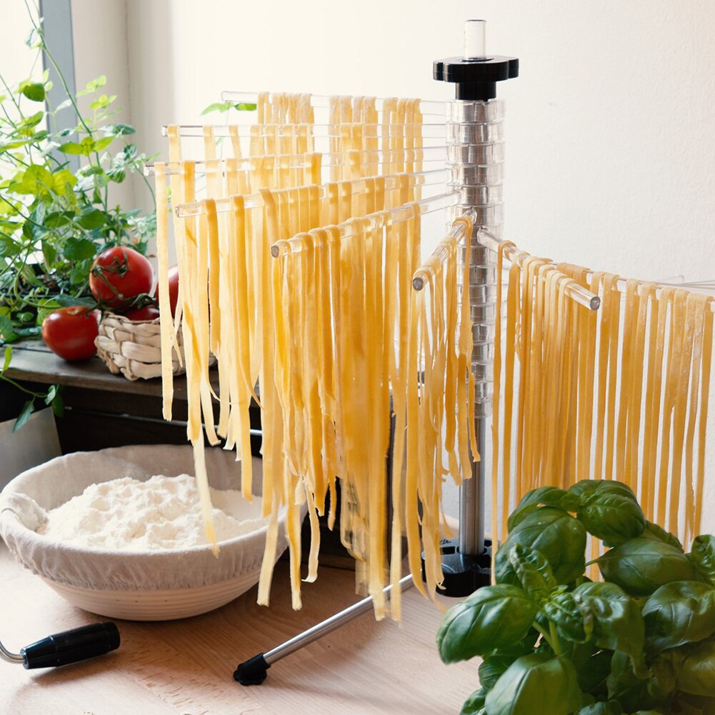 Let rengøringsstativ rotation tilbehør manuel foldbar spaghetti værktøj pasta tørrestativ køkken hjem nudelholder skridsikker