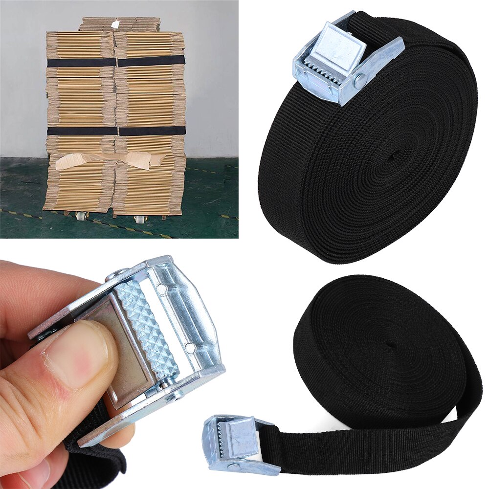 1Pcs Black Buckle Belt Car Cargo Strap Strong Rratchet Luggage Cargo Lashing Bundling Auto Accessories 1-6M