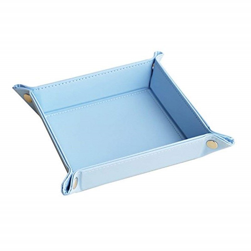 Xrhyy pu læder kammertjener bakke terningeholder multi-brug catchall bakke desktop natbord organisator sengekant caddy til kontoret eller hjemmet