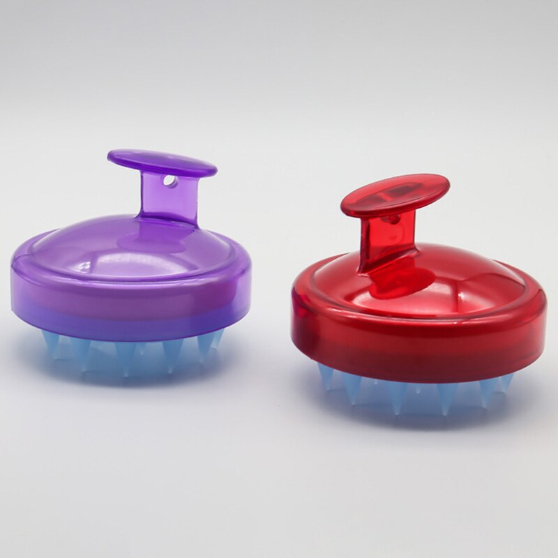 1 pièces Silicone cuir chevelu brosse de Massage couleur unie portable shampooing Massage peigne brosse multifonctionnel salle de bain accessoires