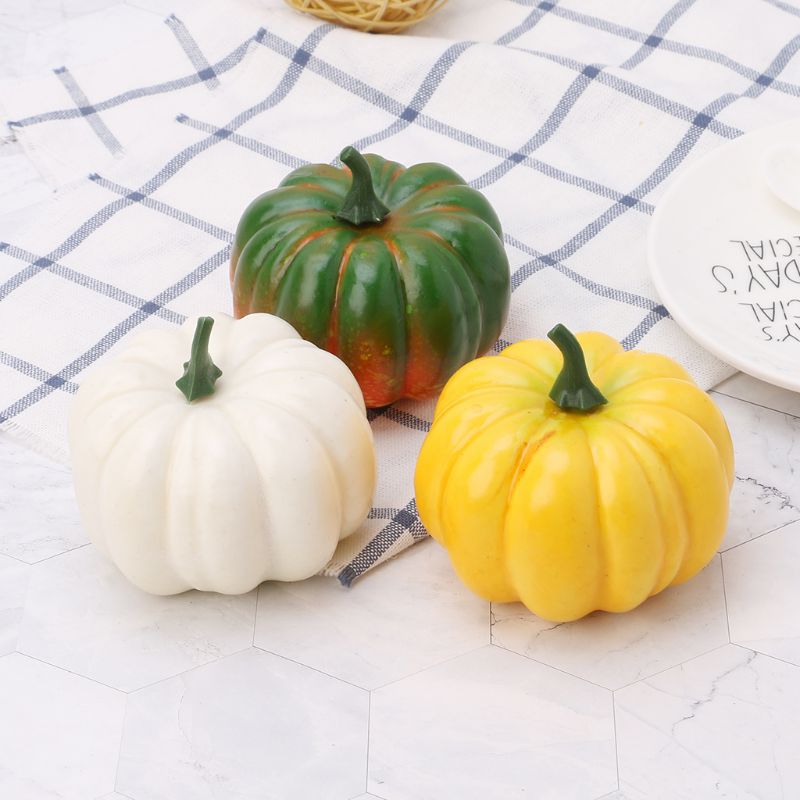 Piccole zucche artificiali finte realistiche per Halloween autunno raccolta ringraziamento decorazioni per feste fai da te C90D