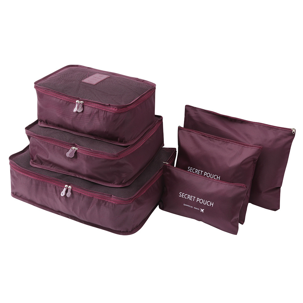 6pcs Travel Set hoogwaardige Koffer Organisator Kleding Wasserij Draagbare Opbergtas Verpakking Bagage Organizer Bag