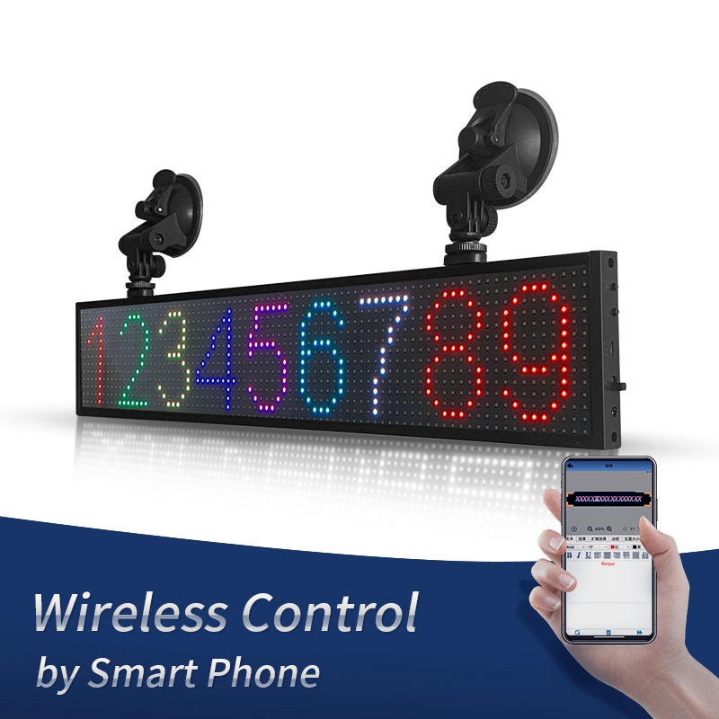 50CM P5 LED Car Display Programmable Digital LED Sign Scrolling Message LED Display Multi-language Time Countdown Bus LED Screen