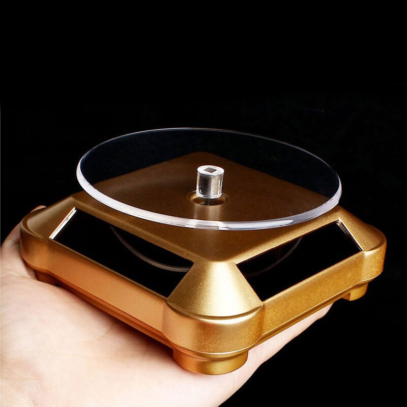 Solar Showcase 360 Automatic Rotating Turntable Jewelry Organizer Necklace Bracelet Watch Phone Display Stand UND