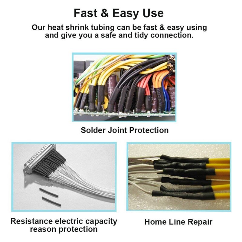 280 Pcs Car Amplifier Heat-Shrink Tubing 3:1 Dual Wall Adhesive Heat Shrink Tubing Kit Best Cable Sleeve Tube Assortment With St