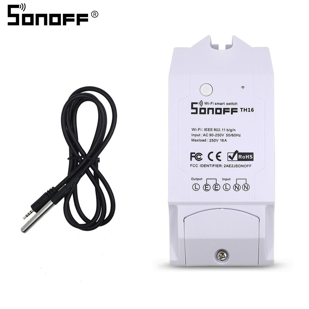 SONOFF TH10/TH16 DS18B20/SI7021/Al560 Temperatue Humidity Sensor Extension Cable Monitor Wireless Wifi Smart Light Switch Alexa: th16 with dsb120