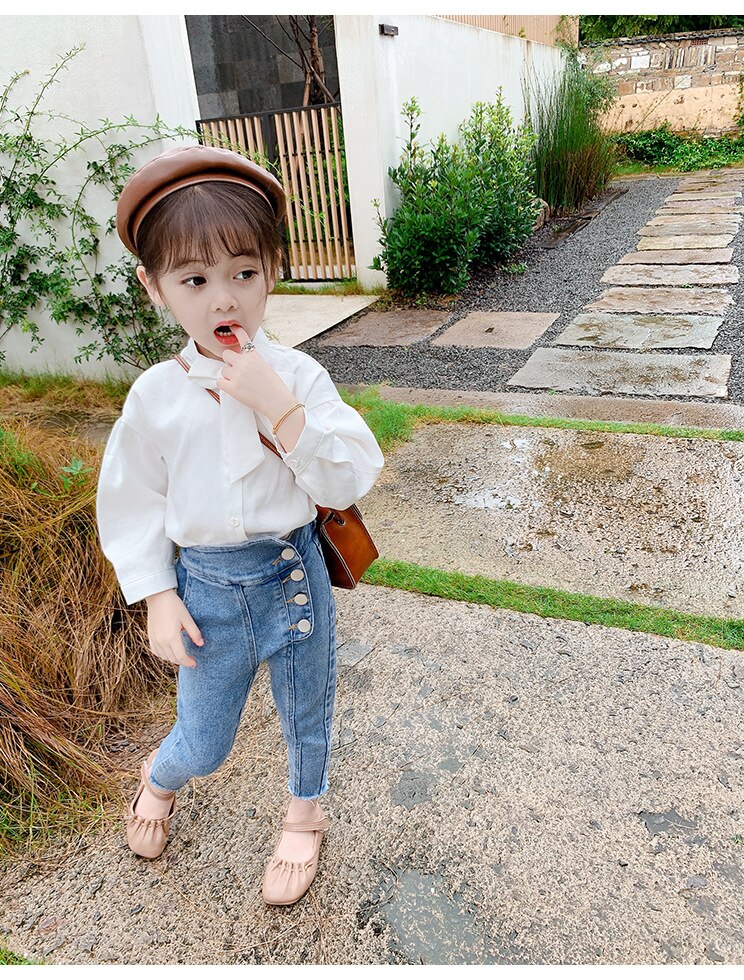 Humor beer meisjes lange broek herfst meisjes denim broek casual jeans broeken kinderjeans voor 2-6y