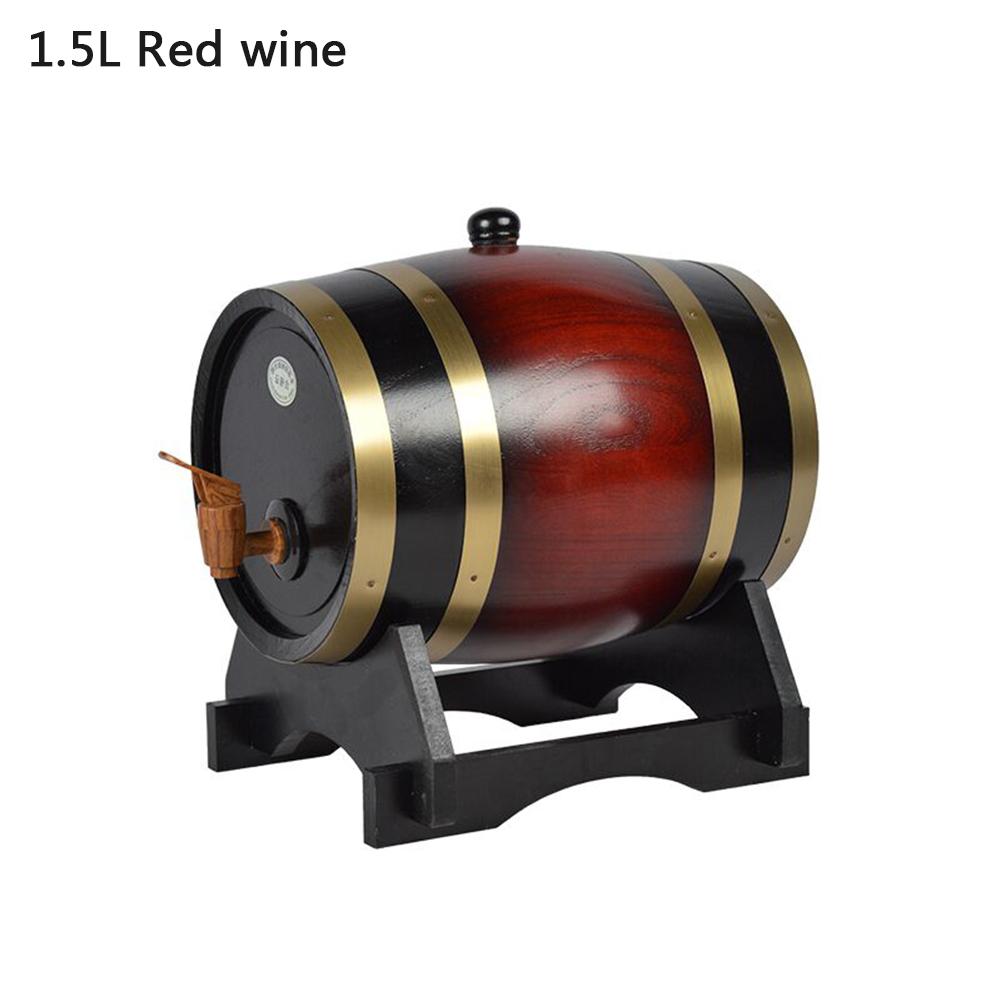 Barril de vino de pino de roble, barril especial de almacenamiento, 1,5 l, 3L, Cubo de almacenamiento, barriles de cerveza para cerveza, whisky, puerto de ron, herramienta de barra con características: A