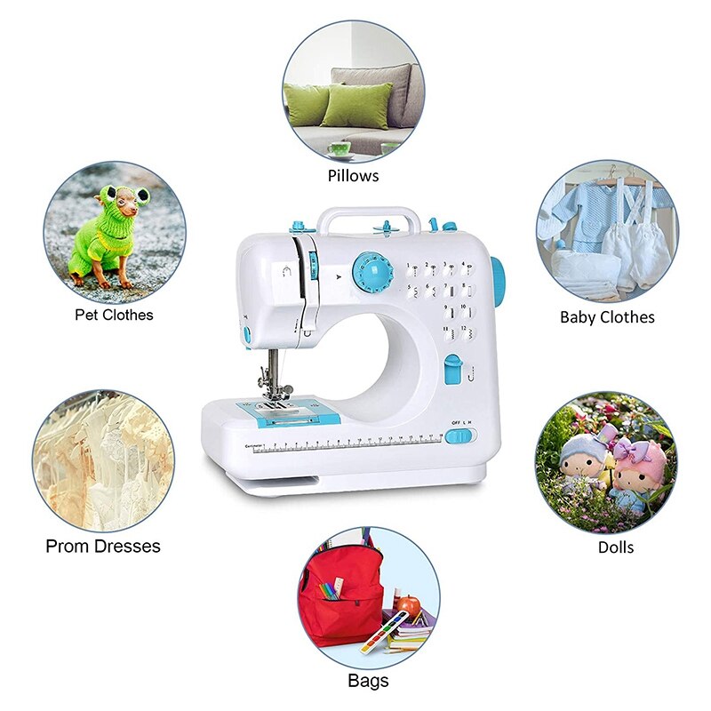 Mini Sewing Machines, Portable Electric Heavy Duty Machines With Foot Pedal Double Thread 12 Built-In Stitches,US Plug