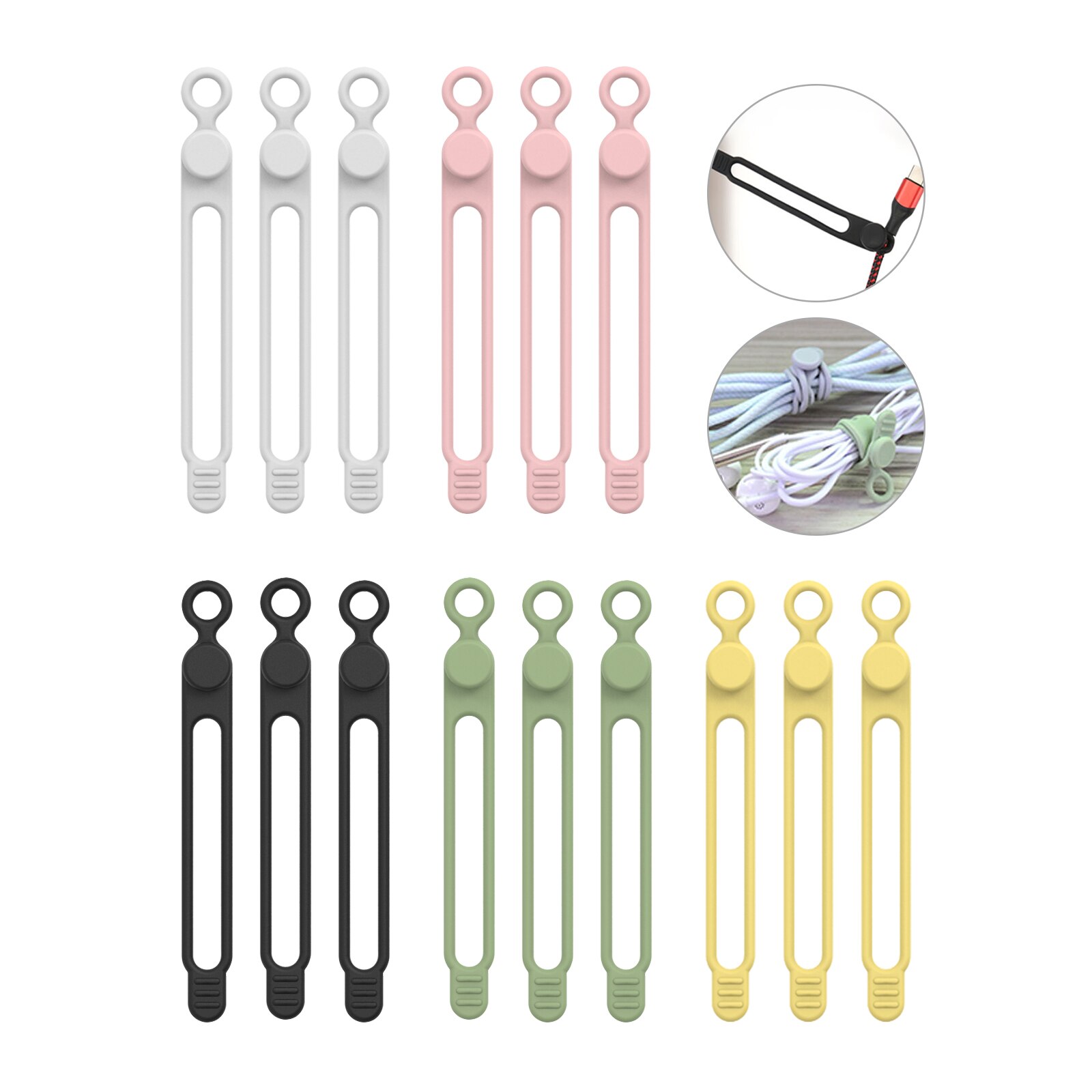UMUST Bridas para cables de silicona, organizador de cables, correas para cables, bridas para cables reutilizables, organizador de cables de viaje, bonita brida elástica, bridas para cables: Azul