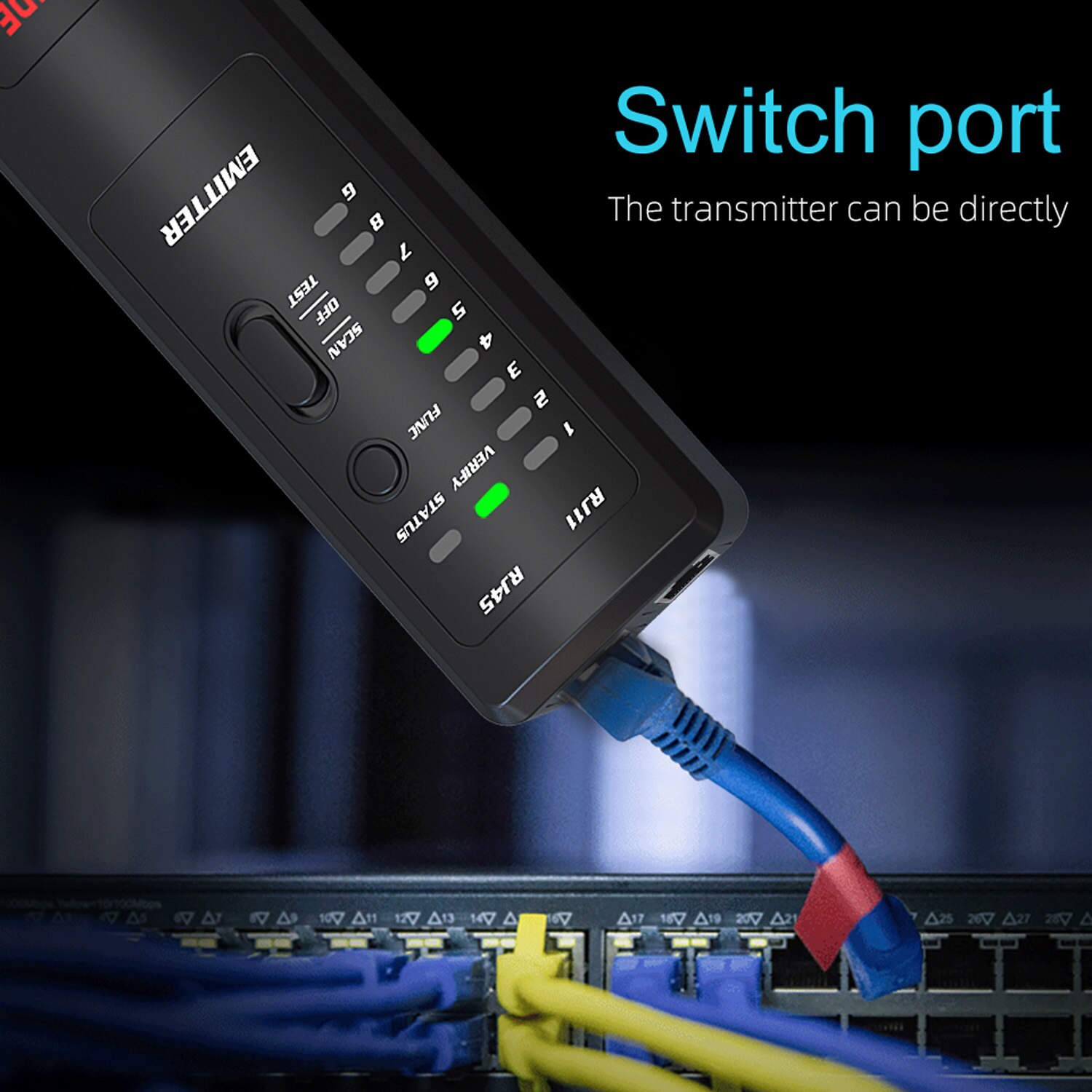 BSIDE-FWT8X Wire Tracker RJ11 RJ45 Ethernet LAN Cable Tester Line Finder Dual Mode Network Finder with Flashlight