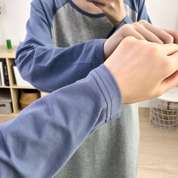 Höst ren bomull långärmad t-shirt klänning efter förlossningen bära hemkläder gravidtoppar rekommenderas 3962