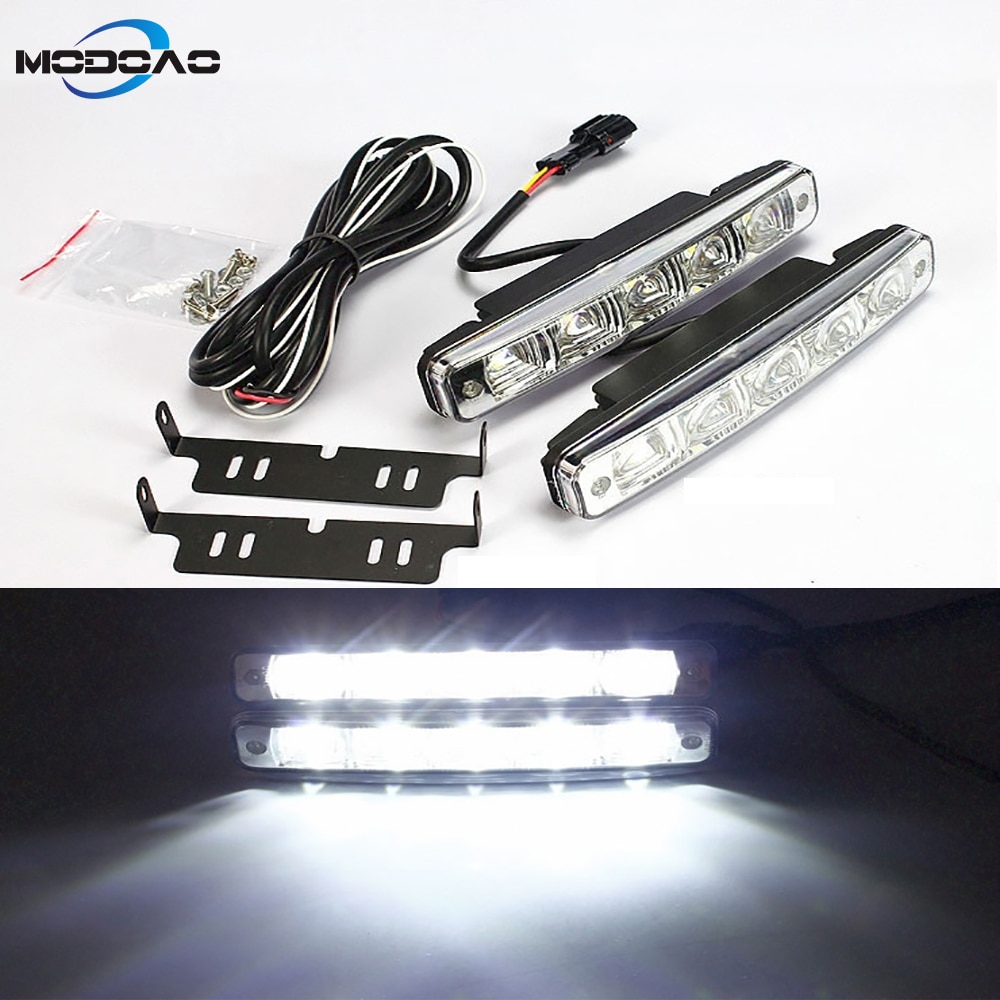 2pcs 10W 12V Super Bright LED Daytime Running Light Car Daylight DRL Fog Light 6000K Waterproof Super Bright Car Stylish Light