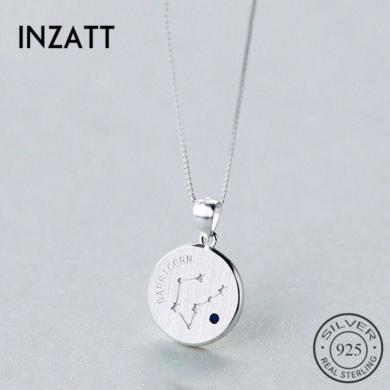 Inzatt 925 sterling sølv minimalistisk rund konstellation vedhæng halskæde til kvinder fine smykker choker box kæde fødselsdag