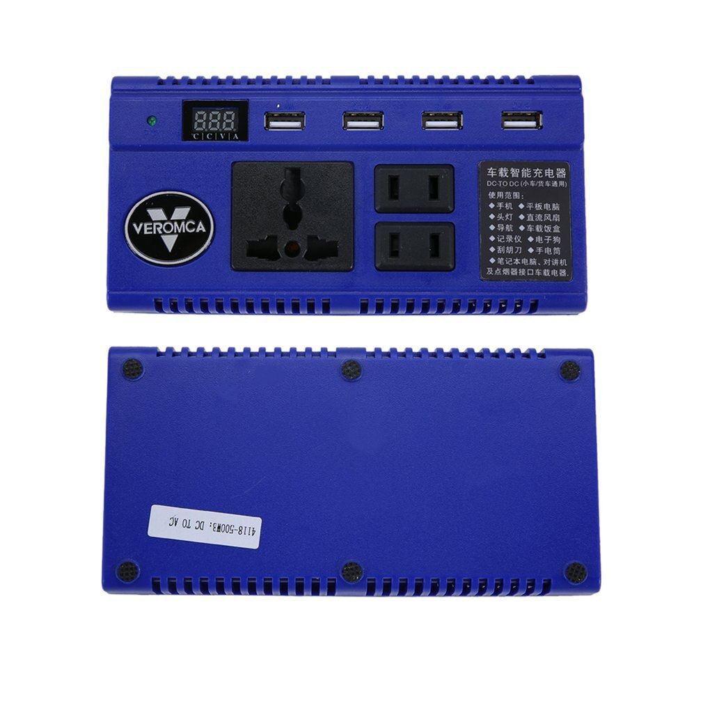 Portable Car Auto Power Inverter Converter 4 Port USB Charger Smart Power Strip Inverter with LED Display