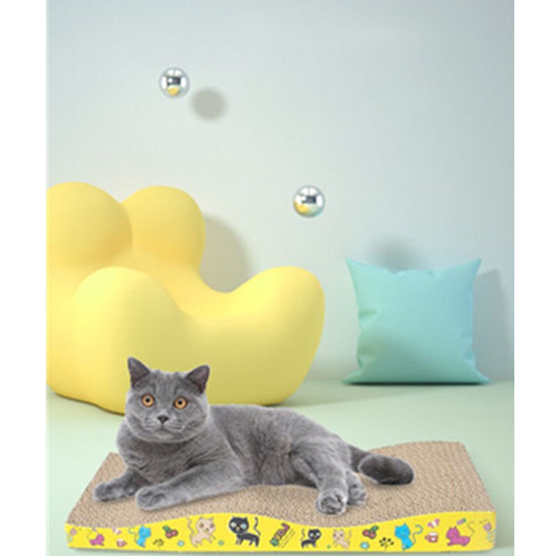Big-size Cat Scratch Board 4 Shape Cat Toy Double-sided Durable Pet Scratcher Pad Bed Mat with Catnip Toy Claw Care