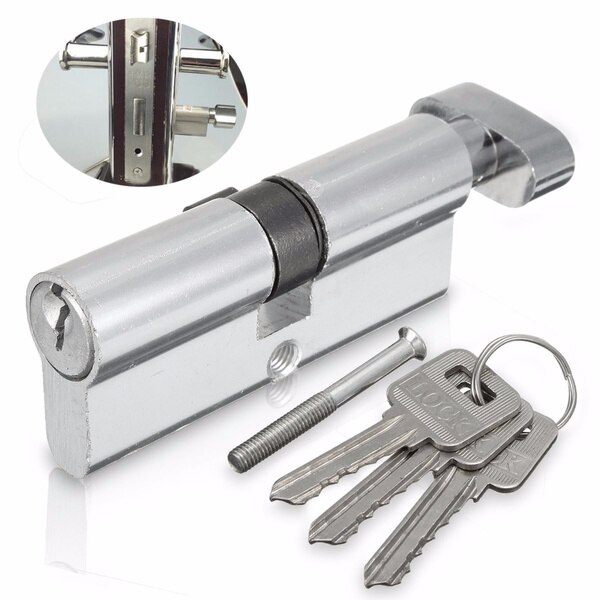 Aluminum Door Lock Cylinder Home Security Anti Snap/Bump/Drill/Pick +3 Keys