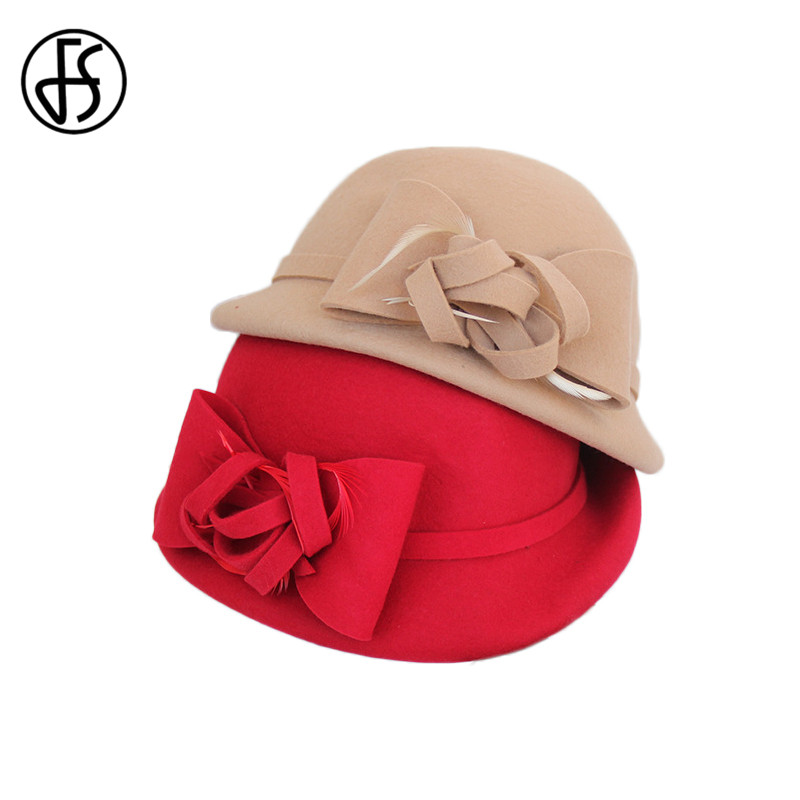 FS Chapeau Fedora en laine avec voile Femme | À la , Chapeau Floral, casquette élégante Femme, chapeaux d'église en feutre, Chapeau rouge noir Femme chapeaux d'église