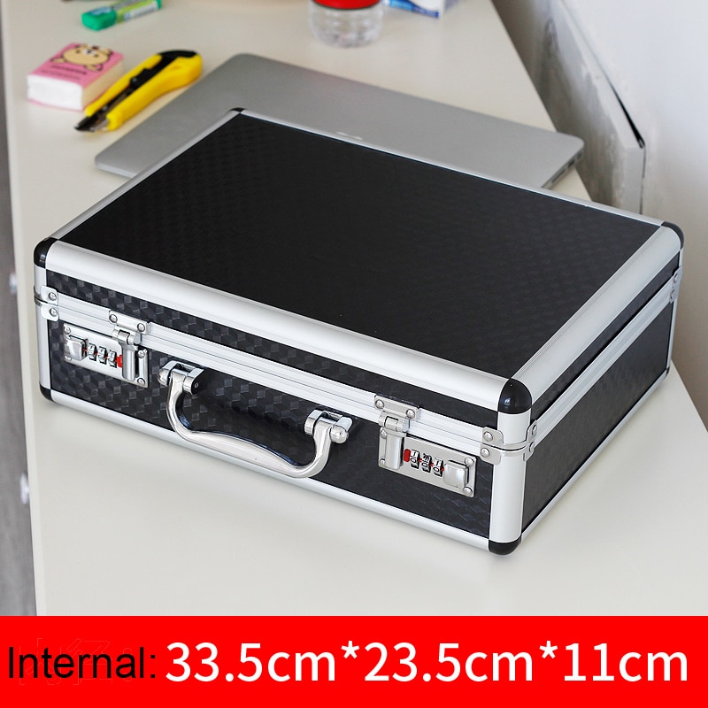 Aluminum Tool case suitcase toolbox password box File box Impact resistant safety case equipment camera case with pre-cut foam