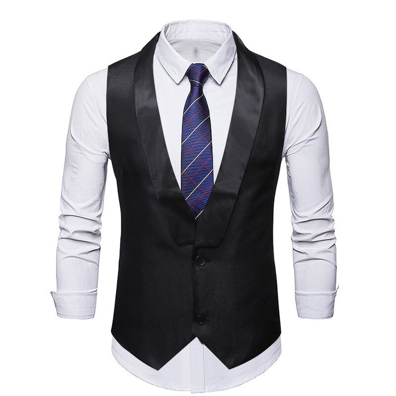 Herre hvid sjalkrave jakkesæt vest chaleco hombre mærke slim fit bryllup vest vest veste til mænd business formel kjole