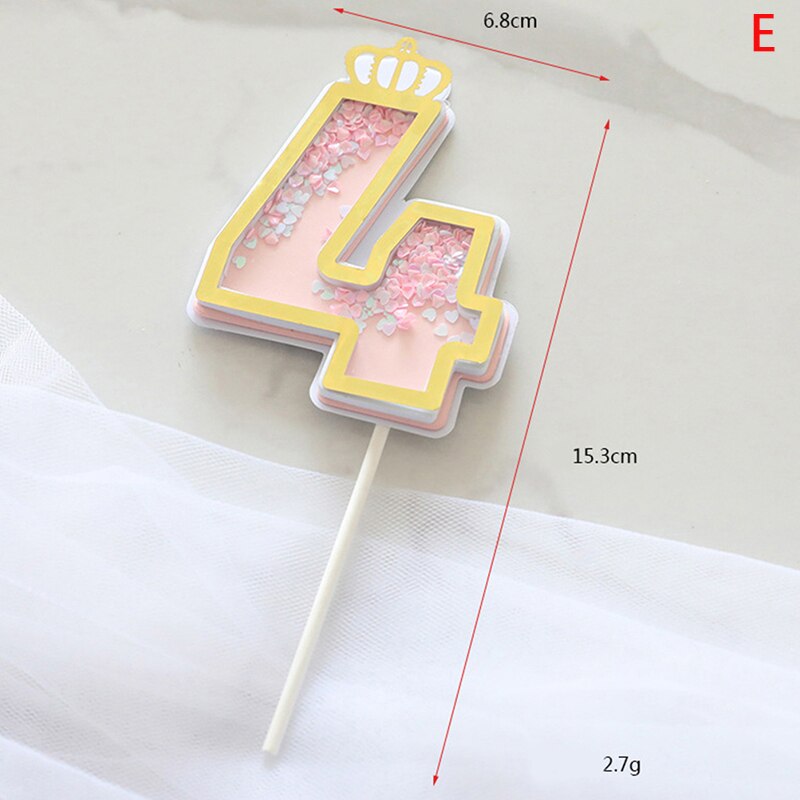 1pcs Number Cake Toppers Baby Shower Birthday Decoration Birthday Party Cake Insert Cake Decoration Wedding Cakes Dessert Decor: 4