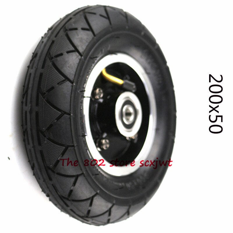 Electric Scooter Tyre With Wheel Hub 8" Scooter 200x50 Tyre Inflation Electric Vehicle Aluminium Alloy Wheel Pneumatic Tire