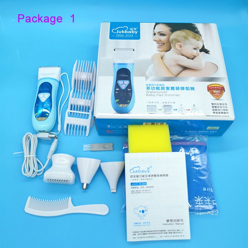 LUKBABY 4 IN 1 Multifunction Baby Hair Clipper Men Waterproof Hair Trimmer Women Body Hair Removal YD-0830: Default Title