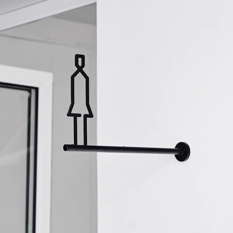 Men's and Women's Restroom Signage 3D Signage Public Restroom Bathroom Side Hanging Metal Door Signs Toilet WC Sign: Rose Golden