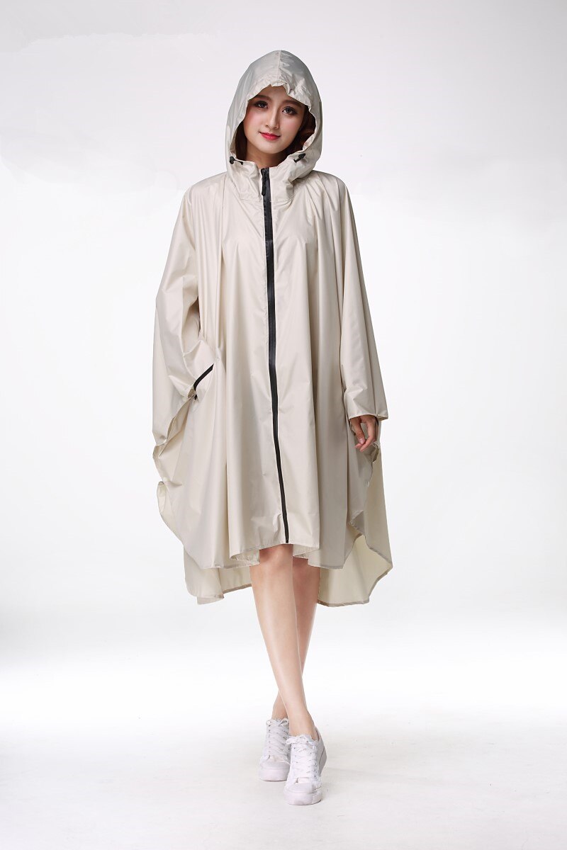 Mode Waterdichte Mantel Regenkleding voor Mannen en Vrouwen Volwassen Koreaanse Outdoor Mooie Regenkleding Rijden Enkele Windwear Wandelen: Beige