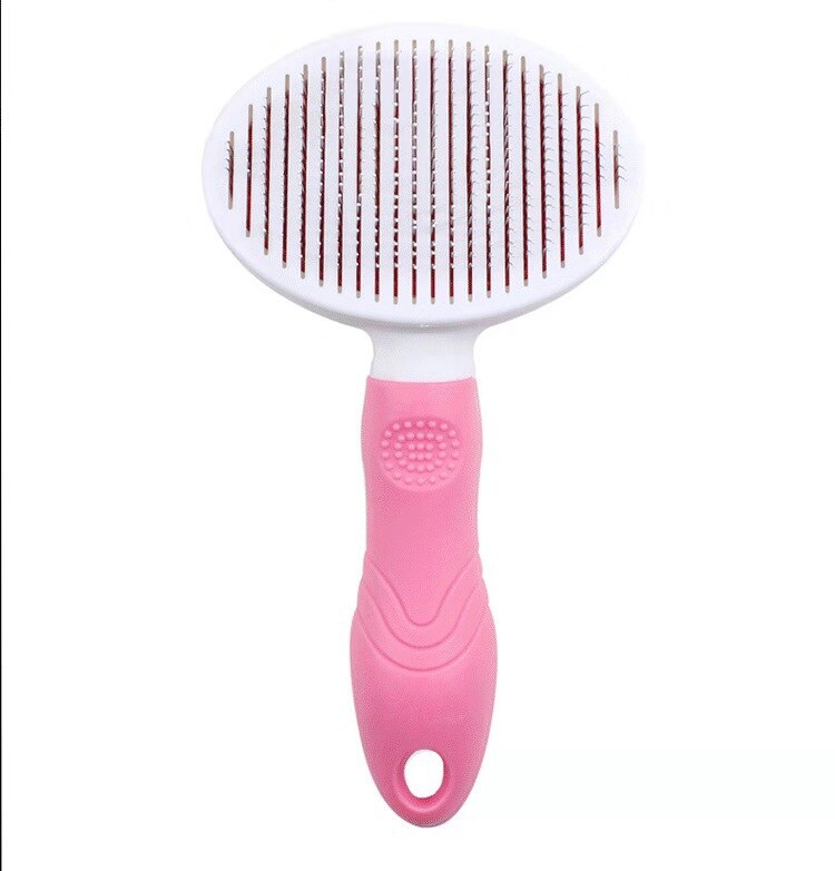 Pet cat dog accessories for kittens wash Hair brush face massage wool roller comb tickling hair bristle cleaning brush: Pink