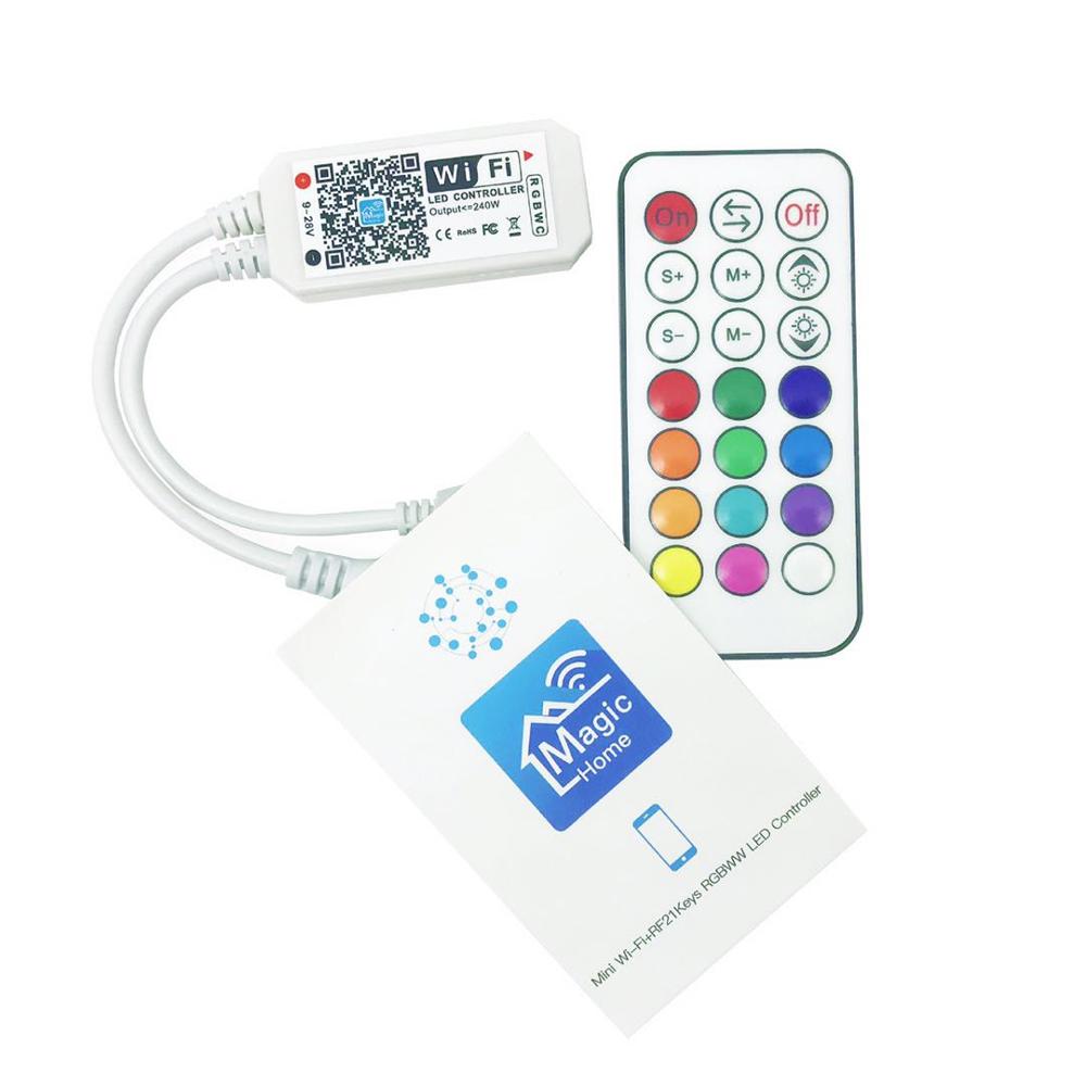 Magia casa Bluetooth Wifi RGB RGBW RGBWC Controlador LED teléfono inteligente aplicación de control de RF/IR reor 5050 2835 WS2811 WS2812B LED: 9-28V21keyRGB