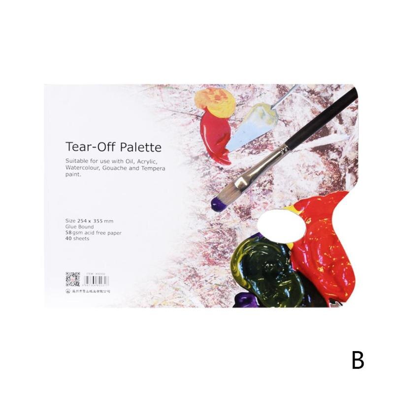 Papel pintura paleta profissional paleta da aguarela Pad óleo arte tinta Descartável Para Guache acrílico suprimentos Paleta F5D7: B