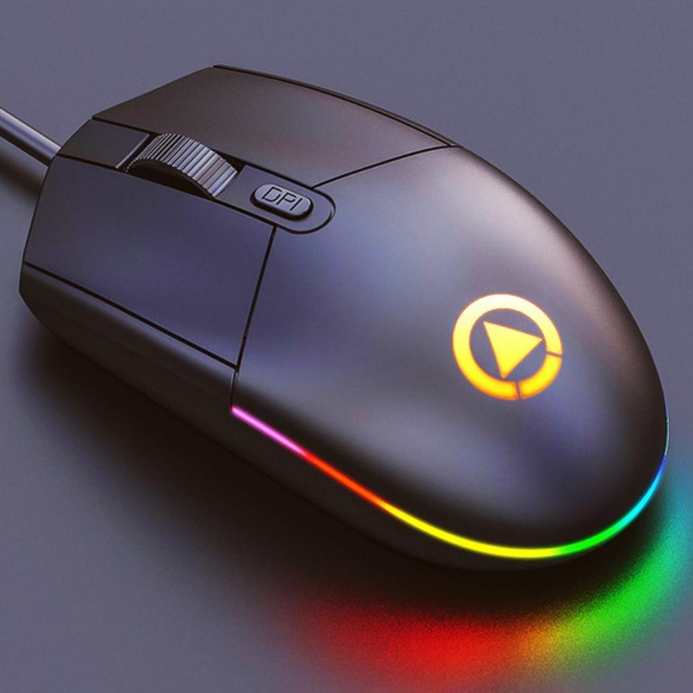 Ergonomische bedrade gamingmuis met 7 led-achtergrondverlichting, optische usb-computermuis, gamermuis, compatibel met pc, laptop, desktopcomputer