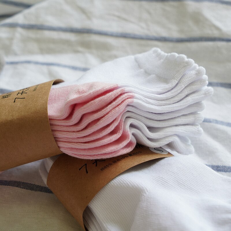 5 par/partia jesienno-zimowa miękka bawełna dziewczyny białe skarpetki szkolne słodkie dzieci kwiatowy księżniczka różowa sukienka skarpetki