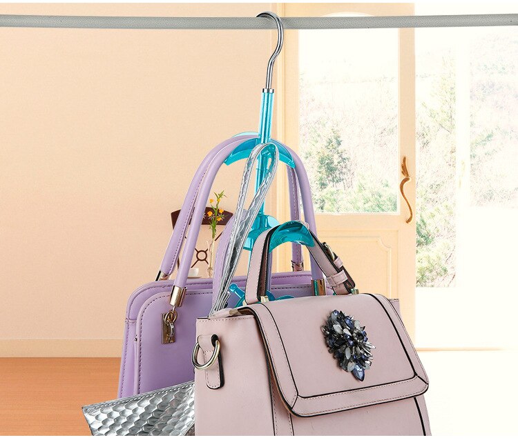 1PC 4-Hooks Handbag Bag Holder Shelf Hanger Hanging Rack Storage Organizer rear door OK 0548