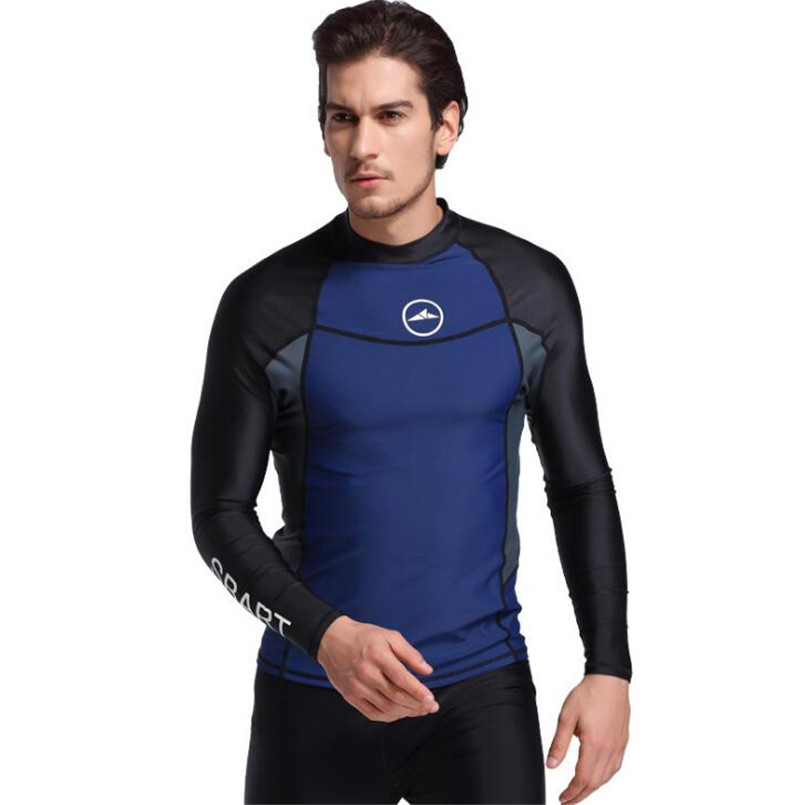 SBART Men Long Sleeve Anti UV Rashguard Surfing Diving Swim Shirt Snorkeling Tops Jellyfish Swim Clothing Bathing Beach Shirts