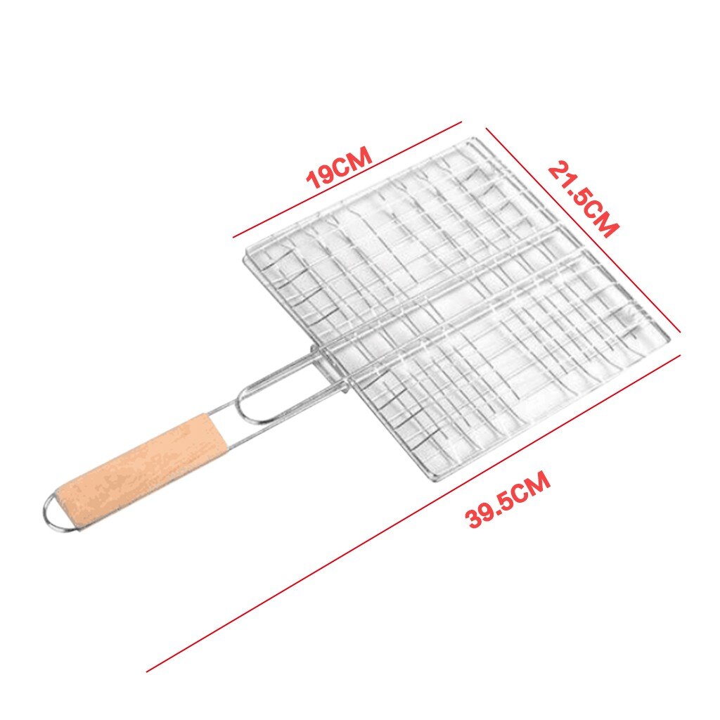 Stainless Steel Nonstick Barbecue Grill Basket Tool Portable BBQ Grilling Basket Outdoor Grill Mesh For Fish Hamburger Vegetable