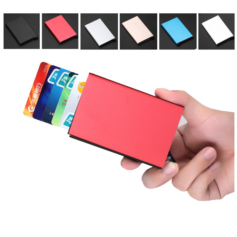 Aluminium Alloy Id Card Holder Anti Rfid Blocking Card Holder Automatic pop-up Card Case Metal Credit Card Holder