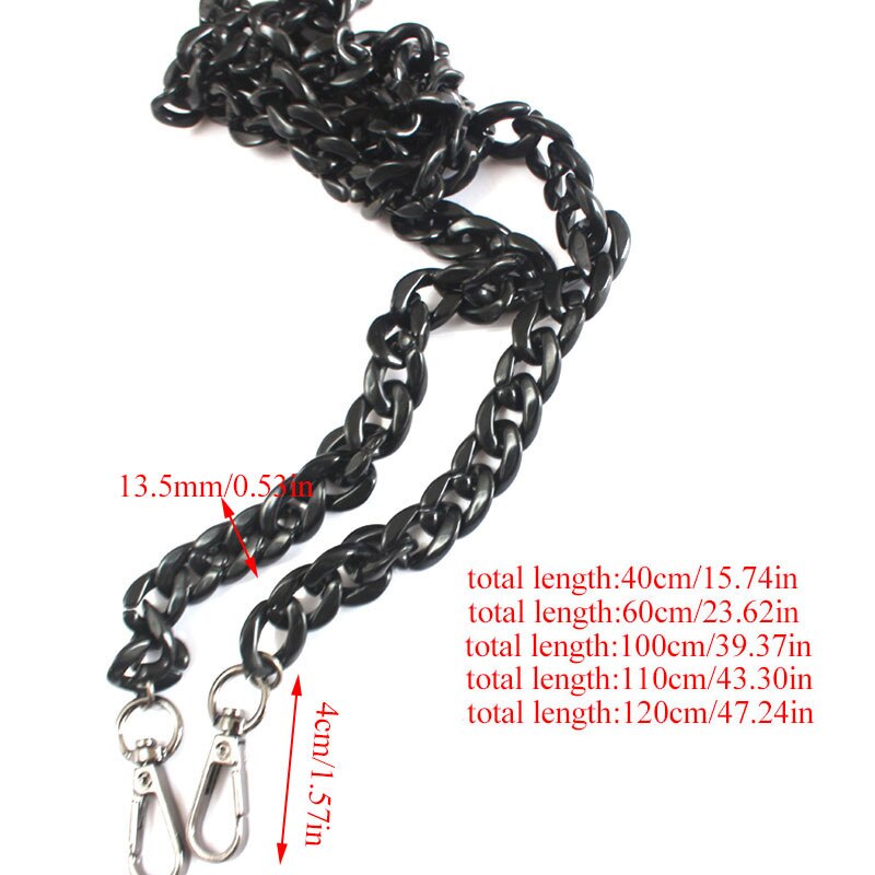 60-120cm żywica akrylowa kobiety shouder Strap Chian paski do torby na torebki plastikowa torebka torba na łańcuszku akcesoria akrylowe paski do torby