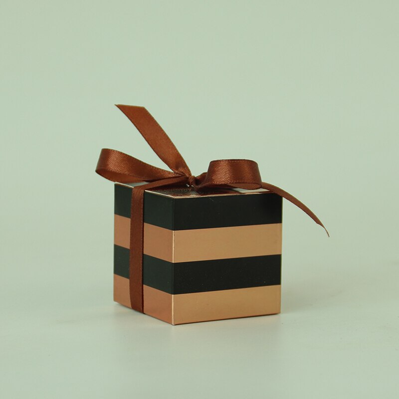 10Pcs/Bag Boxes Kraft Paper Candy Box Wedding Favors Baby Shower Decoration Boy Girl Gender Reveal Birthday Party Supplies: Black Gold