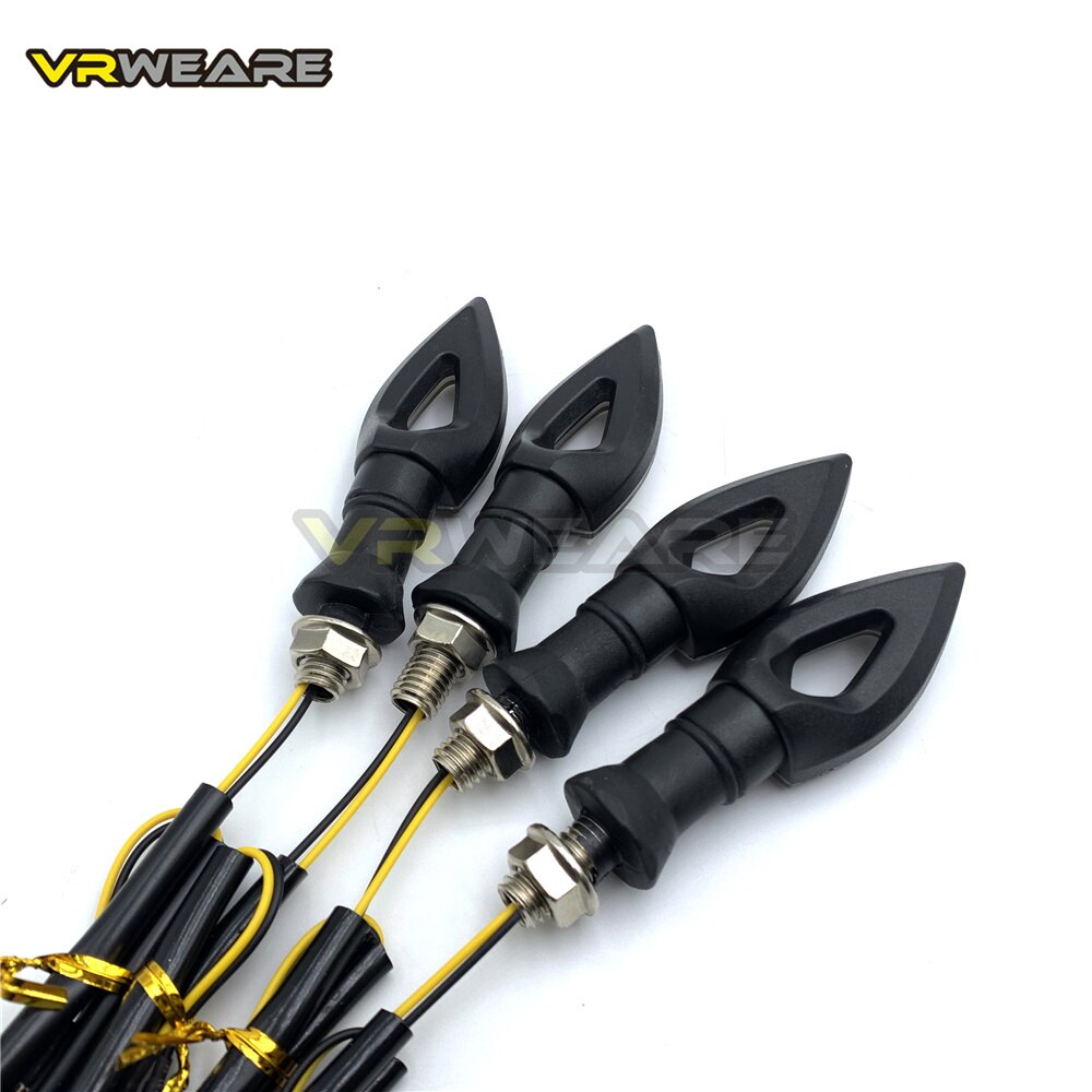 4 stk motorcykel hjerteform universal 12 led blinklys korte blinklys indikator blink blinker rav farve