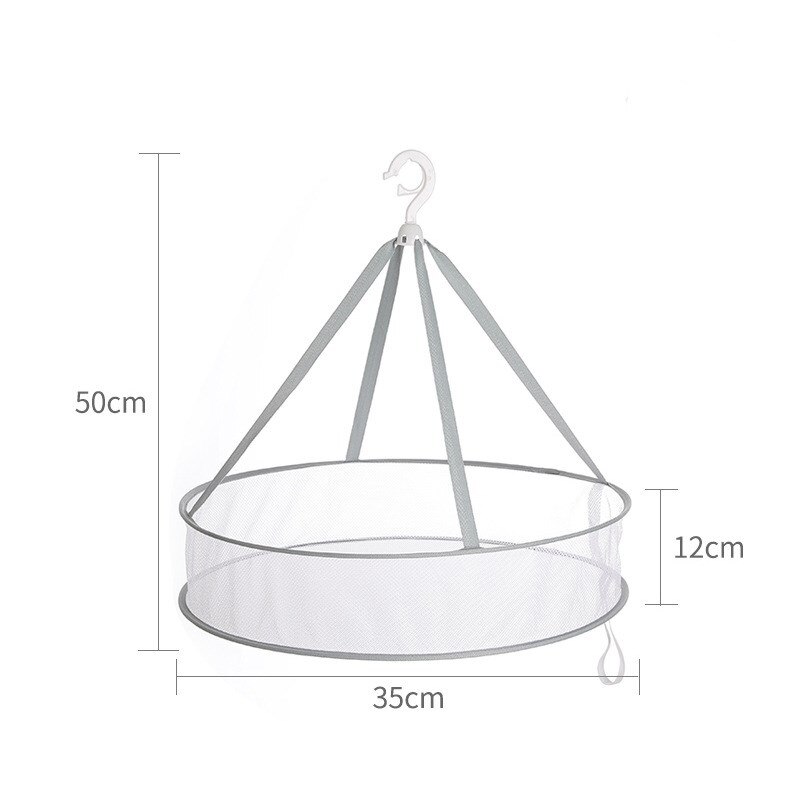 Clothes Drying Basket Household Sweater Drying Net Windproof Hanging Clothes Drying Net 3 Colors Double-layer Laundry Rack Mesh: Gray Single layer XS